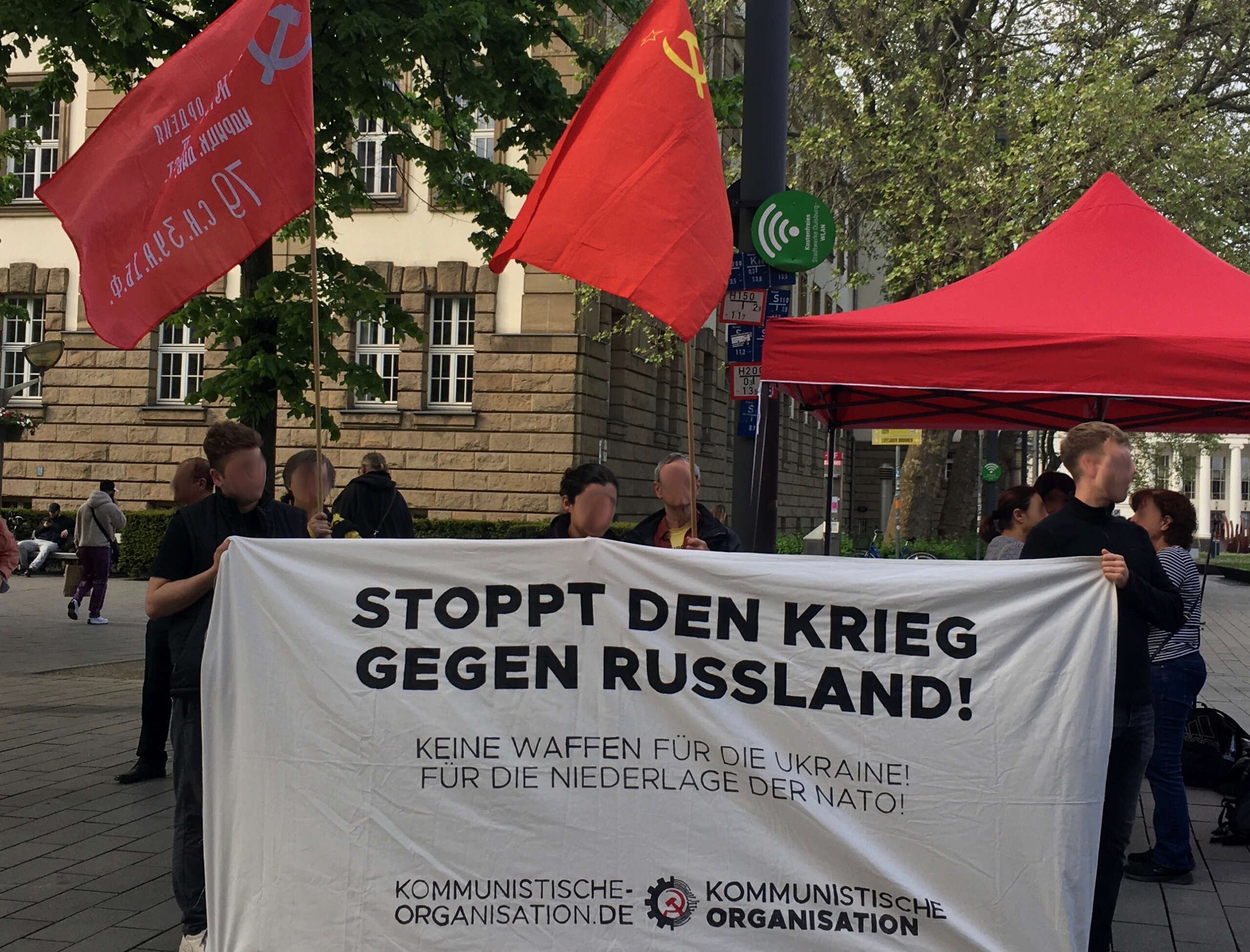 Erneute Attacke von Young Struggle auf Anti-NATO-Positionen der KO – diesmal in Duisburg