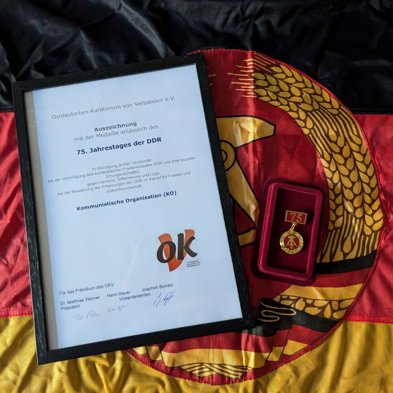 Auszeichnung unserer Arbeit zur DDR durch das OKV